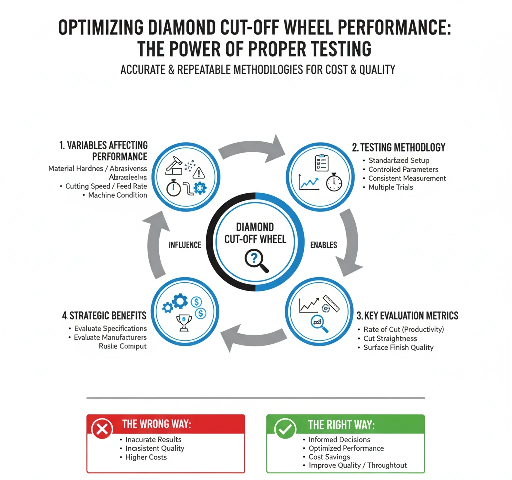 testing diamond cut off wheels.