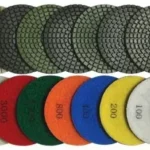 Item #DPCPSETW5 x Set of 50 to 3000 mesh/grit - 5" 3.0mm Wet Flexible Polishing Pad