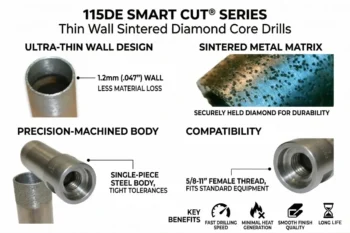 115de thin wall sintered diamond core drills