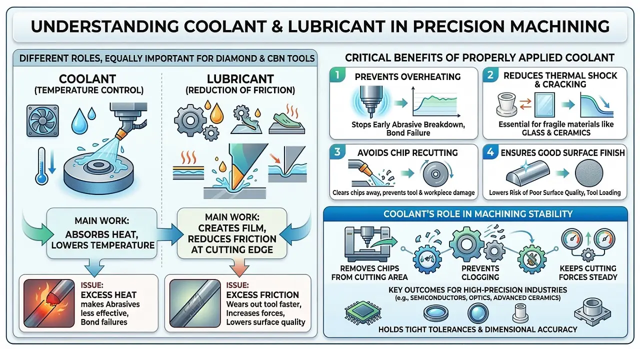 coolant and lubricant in precision machining