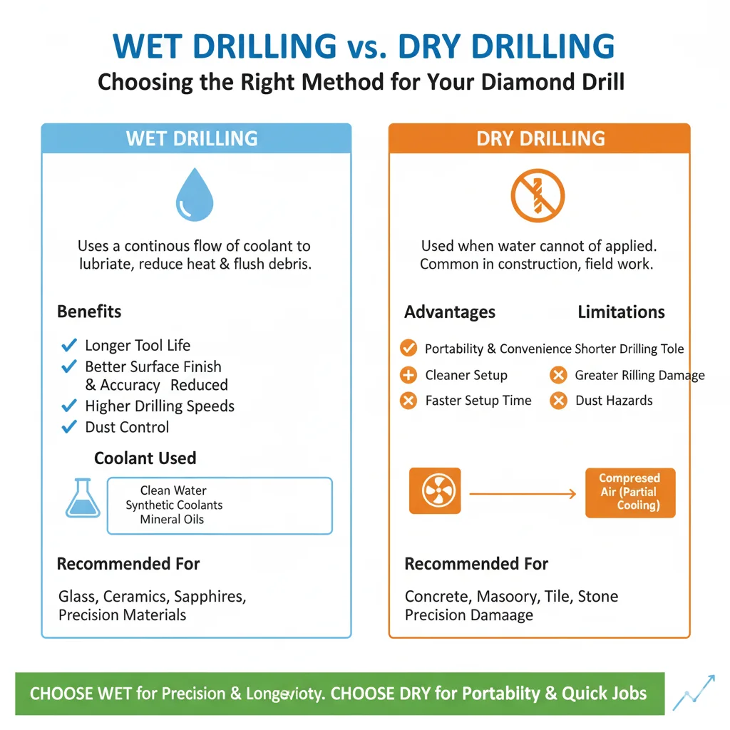 wet drilling vs dry drilling infographic