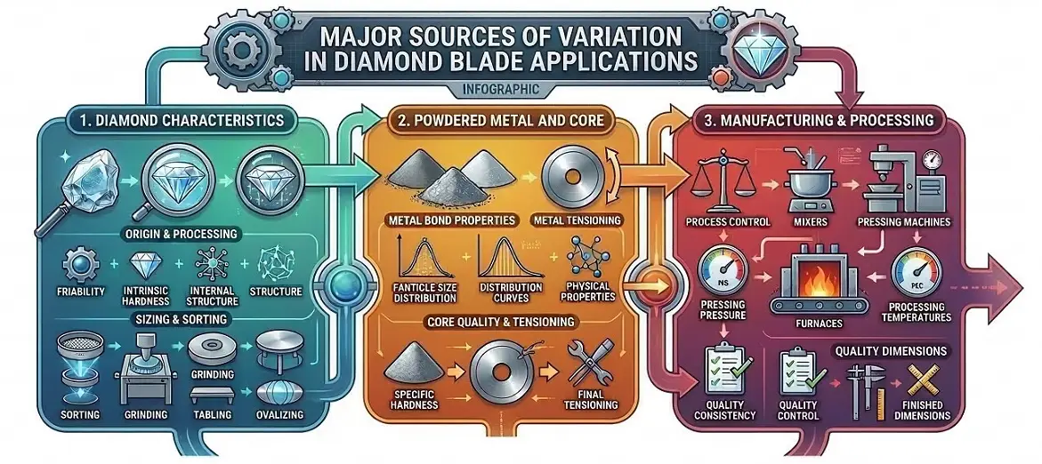 major sources of variation in diamond blade applications