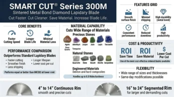 n300m sintered metal bond diamond lapidary blade