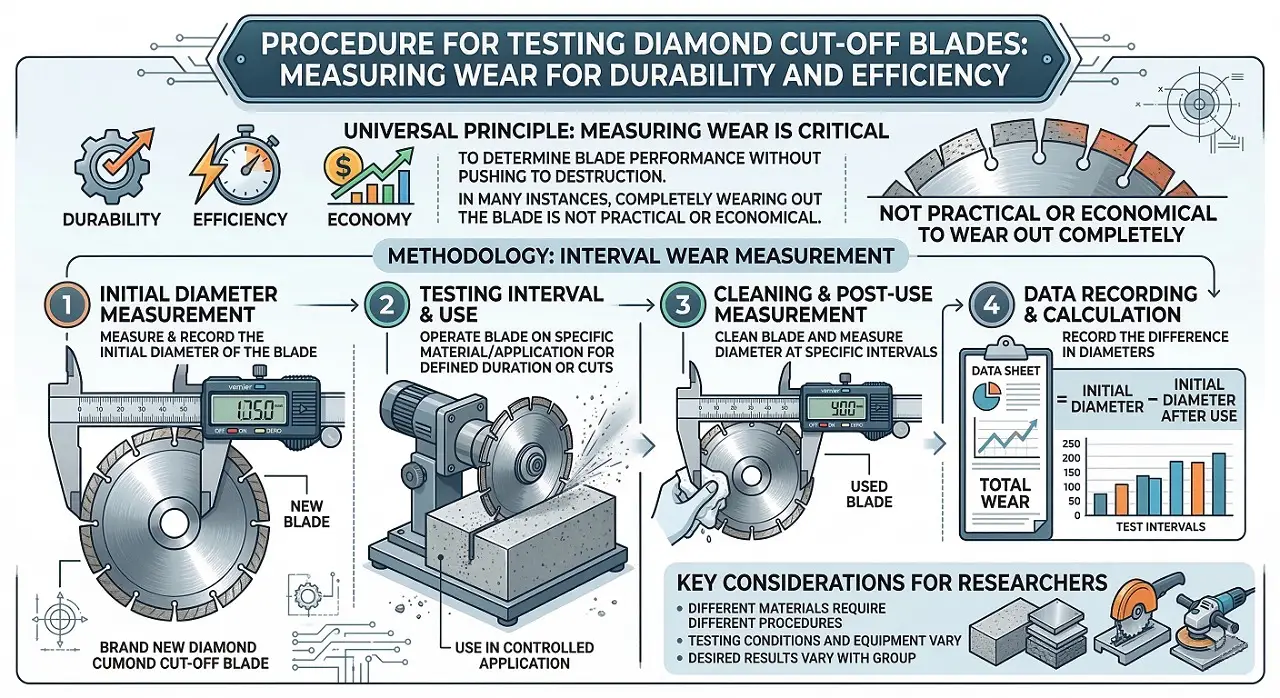 procedure for testing diamond cut off blades
