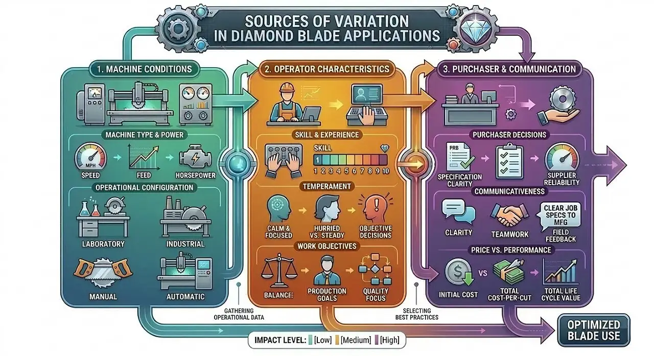 sources of variation in diamond blade applications