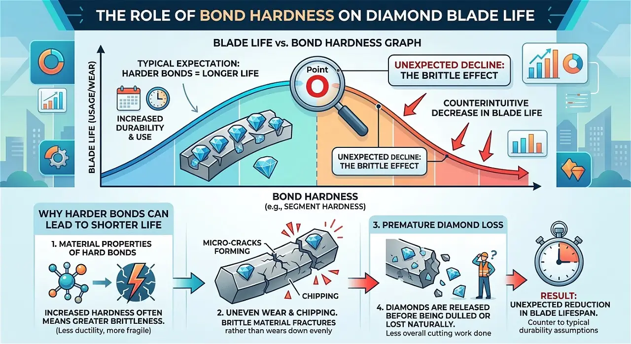 role of bond hardness on diamond blade life