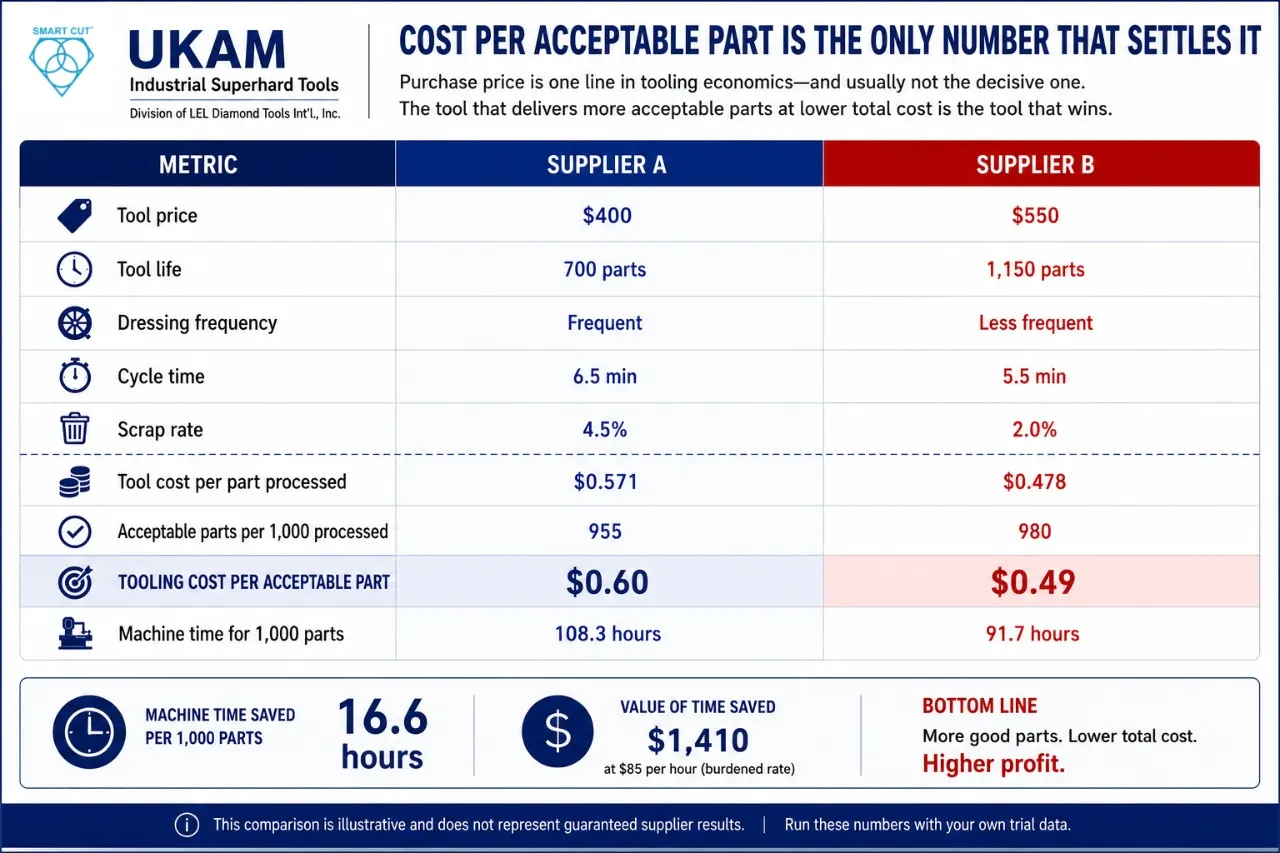 Cost Per Acceptable Part Is the Only Number That Settles It