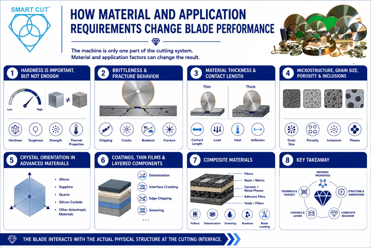 material and application requirements change blade performance