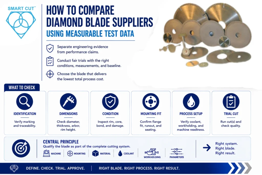 how to compare diamond blade suppliers using measurable test data