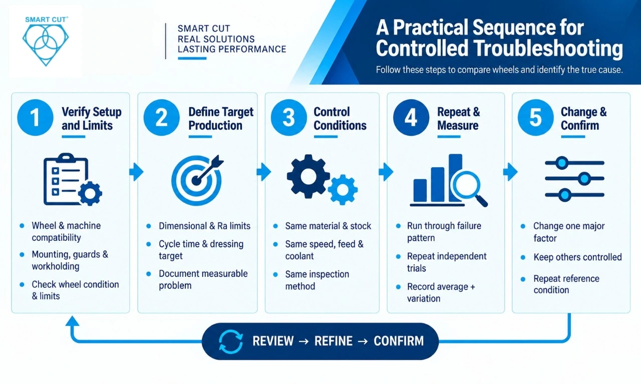 A practical sequence for controlled troubleshooting