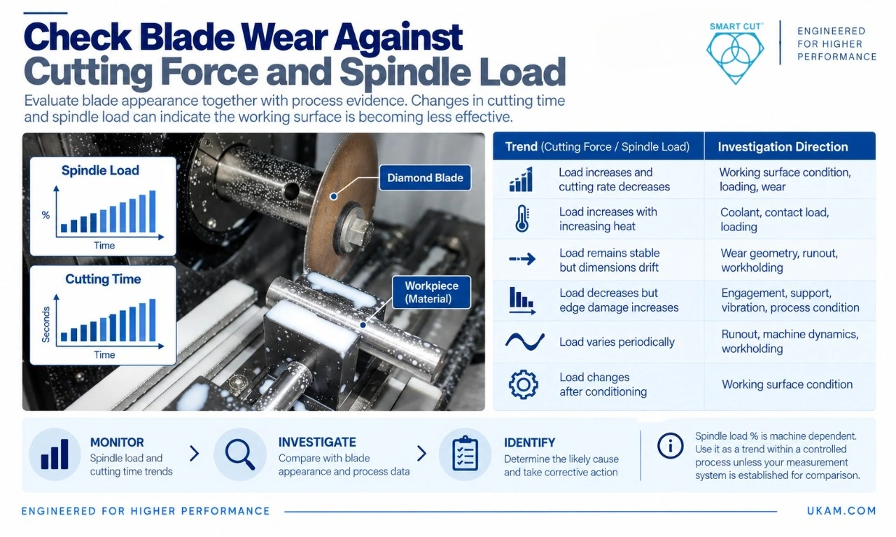 Check Blade Wear Against Cutting Force and Spindle Load