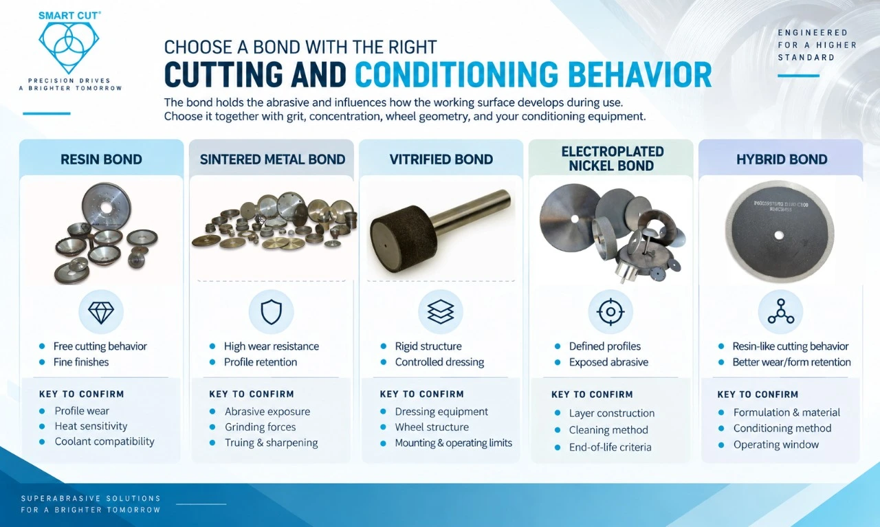 Choose a bond with the right cutting and conditioning behavior