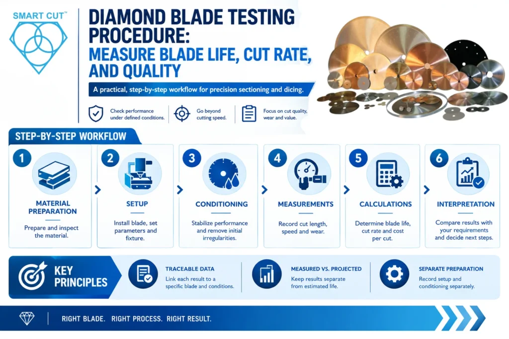 Diamond Blade Testing Procedure Measure Blade Life, Cut Rate, and Quality