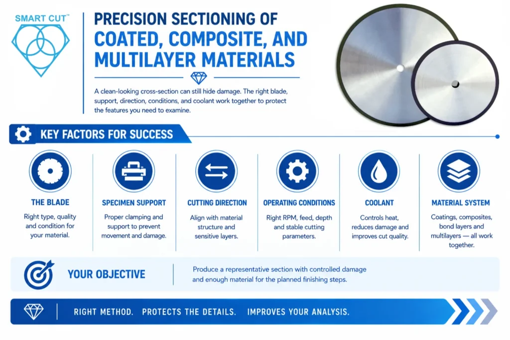 Precision Sectioning of Coated, Composite, and Multilayer Materials