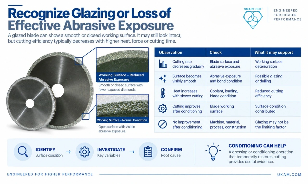 Recognize Glazing or Loss of Effective Abrasive Exposure