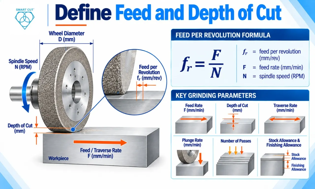 Define Feed and Depth of Cut