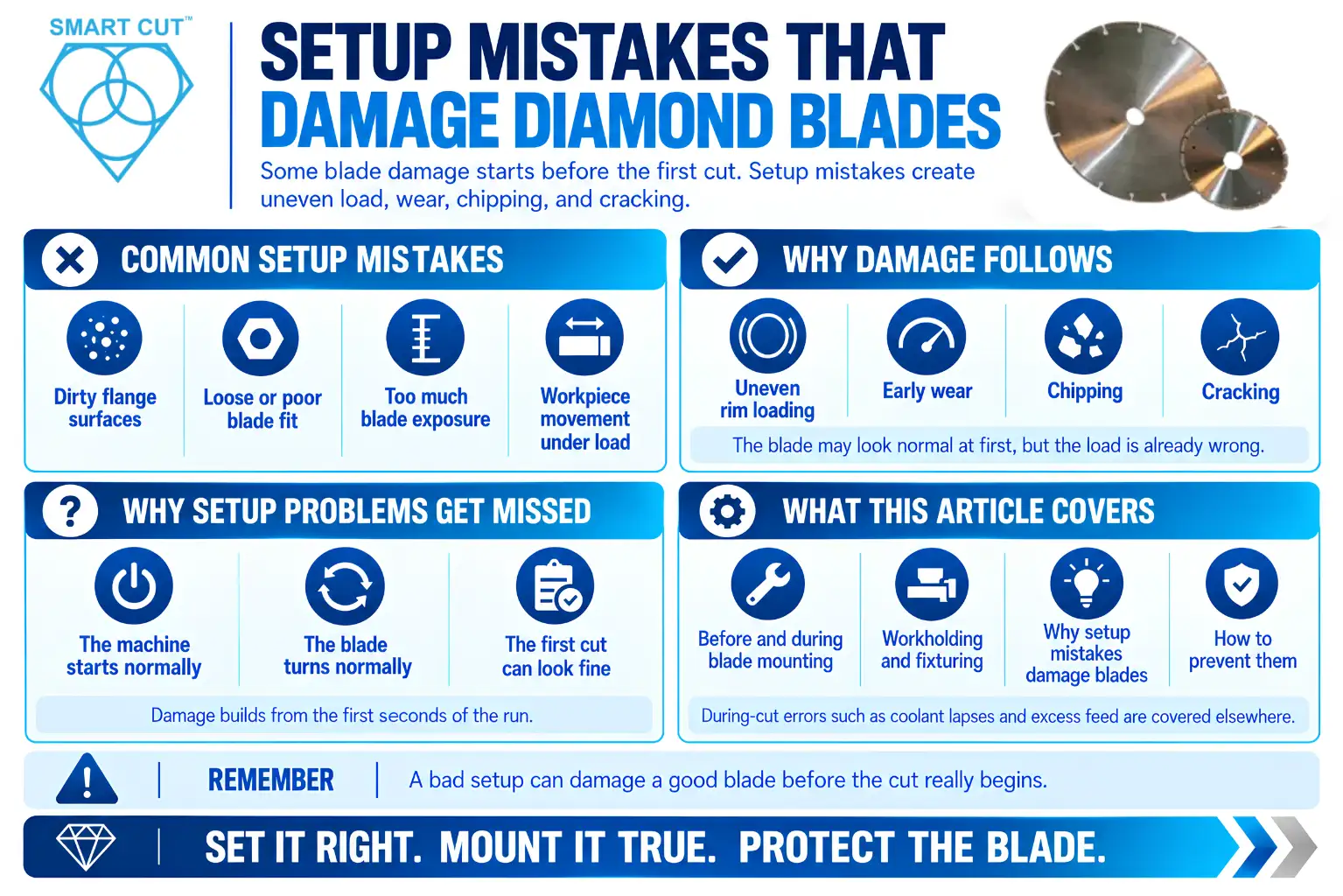 Setup Mistakes That Damage Diamond Blades (and How to Prevent Them)